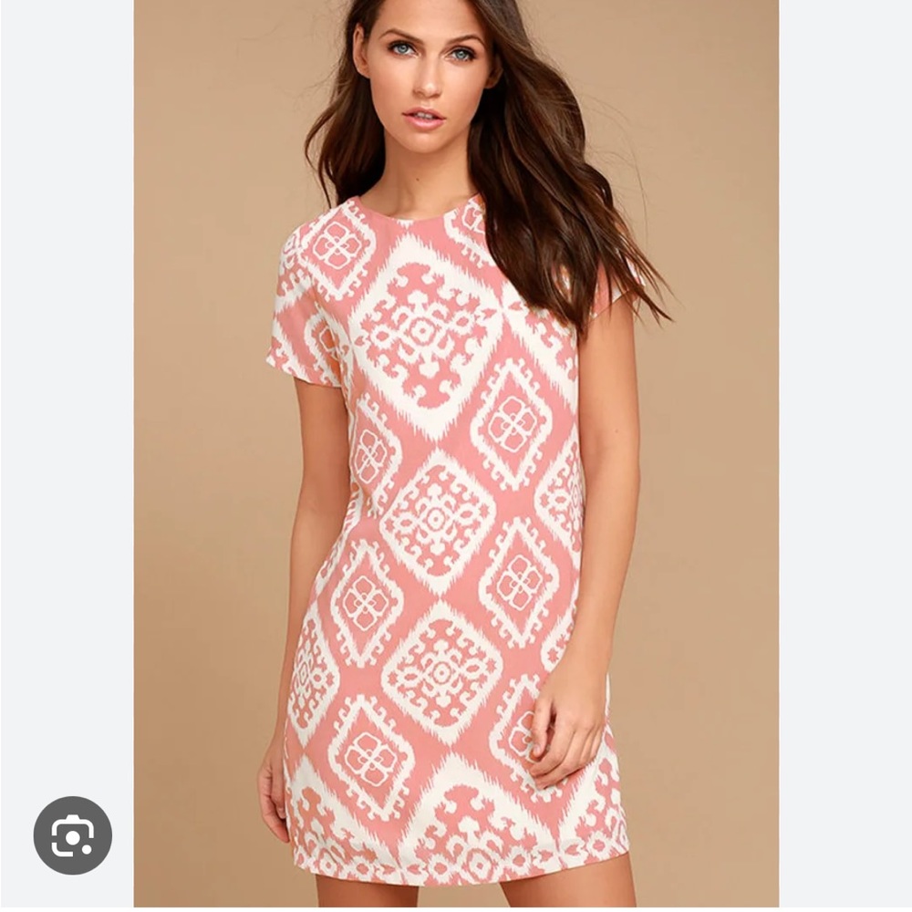 Lulus Blush Pink Print Shift Dress - XS